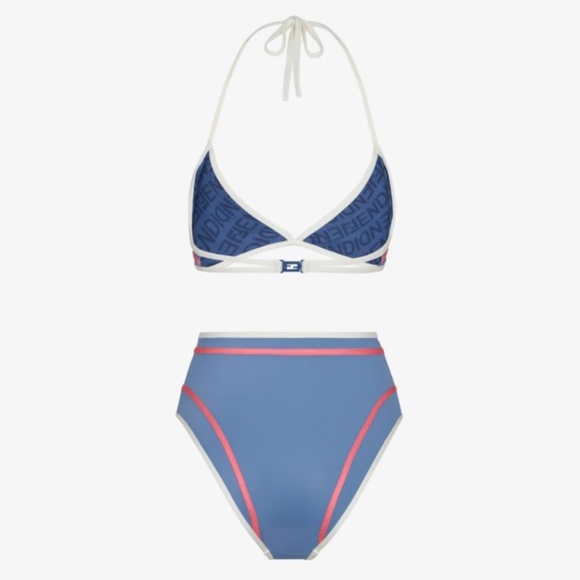 Fendi Blue Lycra Zodiac Pisces 2 Piece Swimsuit in Small - Picture 7 of 8